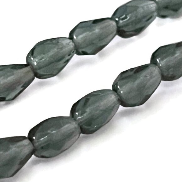 s Low as $2 6.5mm x 4.5mm Smokey Grey Faceted Pressed Drop Czech Beads (15) - Picture 1 of 3